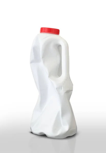 Kunststoff Milchflasche Auf Weißem Hintergrund Stockbild