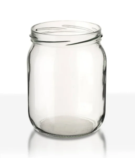 白い背景に空のガラス瓶 — ストック写真