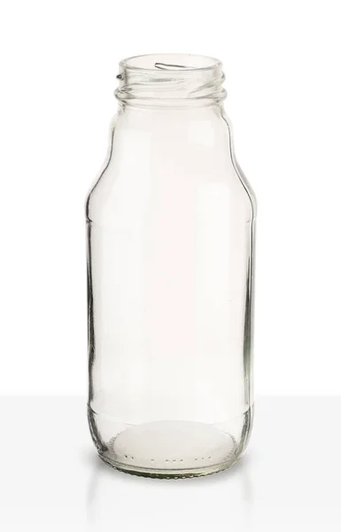 Eine Kleine Glassaftflasche Auf Weißem Hintergrund — Stockfoto