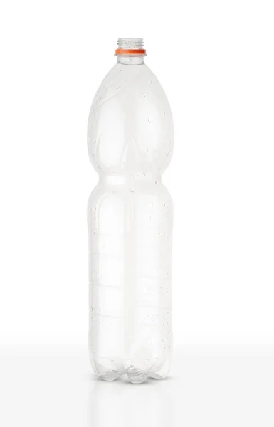 Prázdné Plastové Nápoje Láhev Bílém Pozadí — Stock fotografie