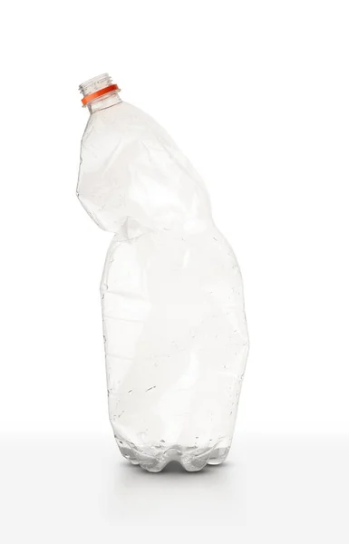 Garrafa Bebida Plástica Vazia Fundo Branco — Fotografia de Stock