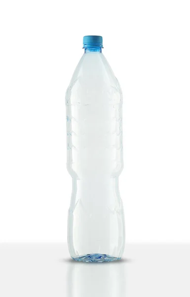 Garrafa Água Plástico Vazio Fundo Branco — Fotografia de Stock