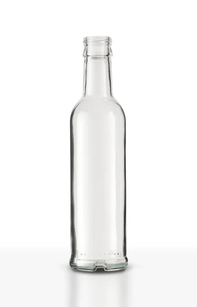 Empty Glass Drink Bottle White Background — Stock Photo, Image