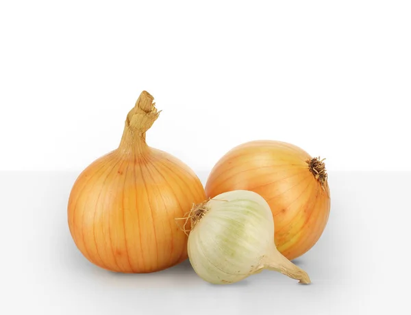 Three Sweet Onions White Background — Stock Photo, Image