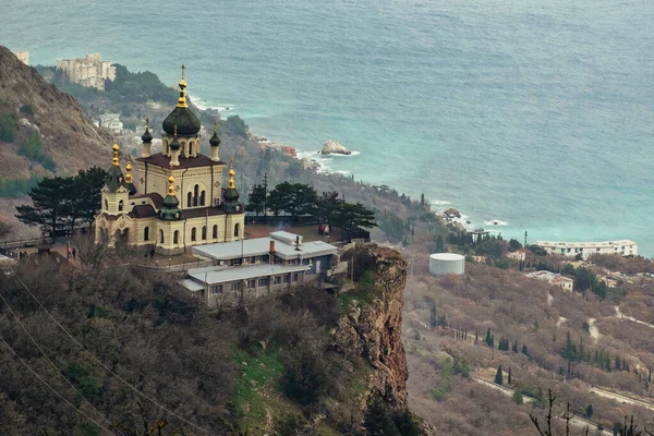 Iglesia Foros Situada Alto Las Montañas Sobre Mar Negro — Foto de Stock