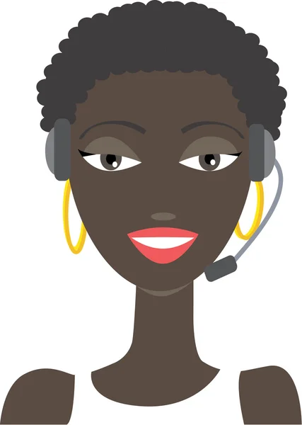 Africanamerican phone support — Stock Vector