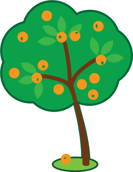 Arbre orange mignon — Image vectorielle