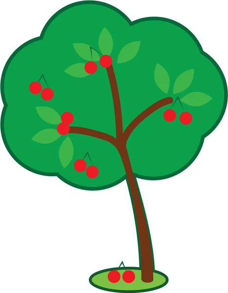 Ładny wiśniowe drzewo Wektor Stockowy