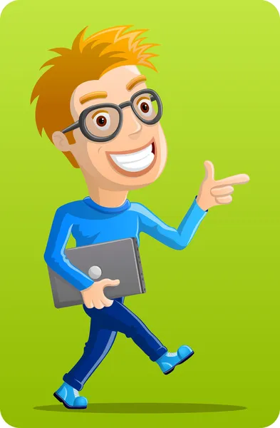 bilgisayar geek - laptop ile işaret