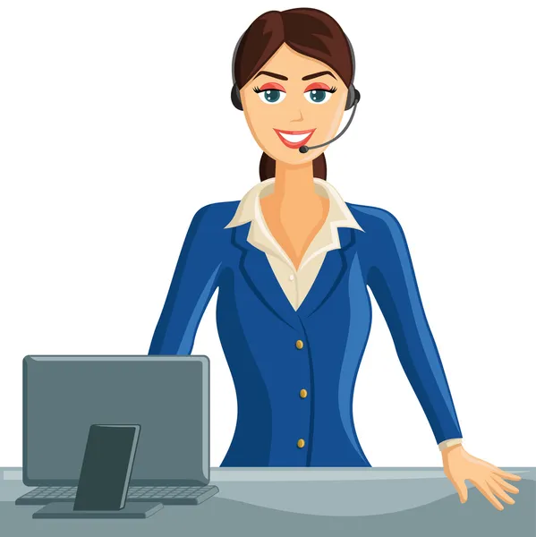 Smiling Receptionist Girl — Stock Vector