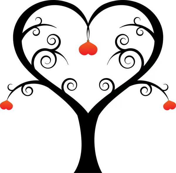 Árbol del corazón amor — Archivo Imágenes Vectoriales