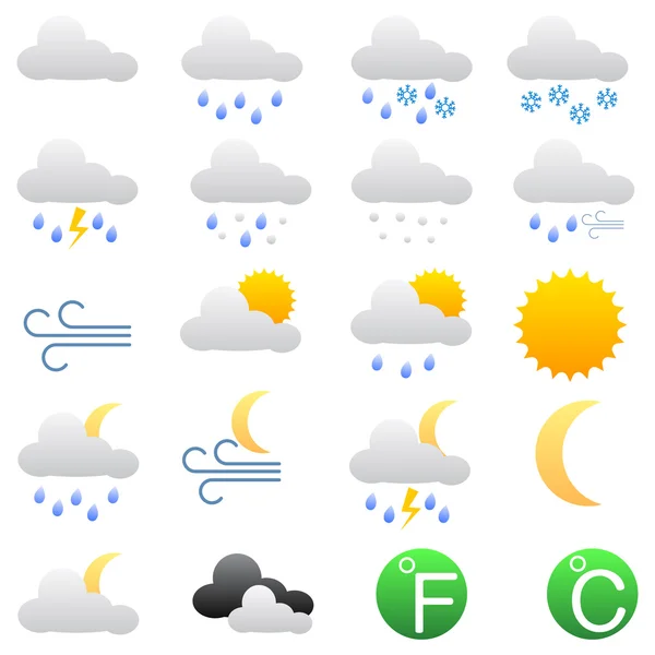 Icone meteo — Vettoriale Stock