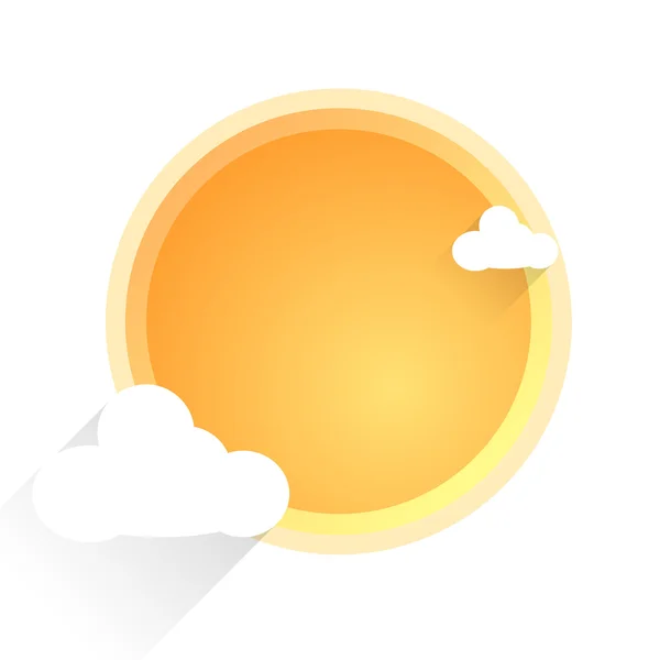 Sol y nubes — Vector de stock