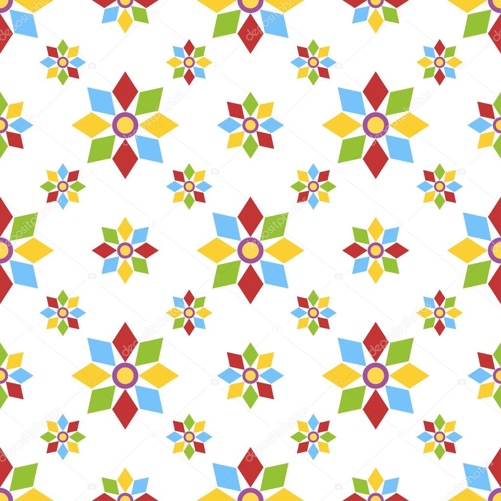 Geometric flowers pattern