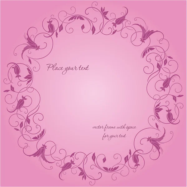 vektör çerçeve Pembe çiçek