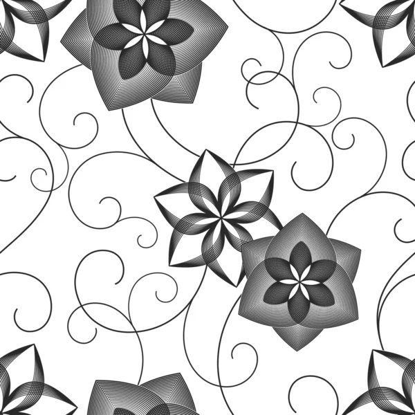 Pattern seamless black and white — Stock Vector