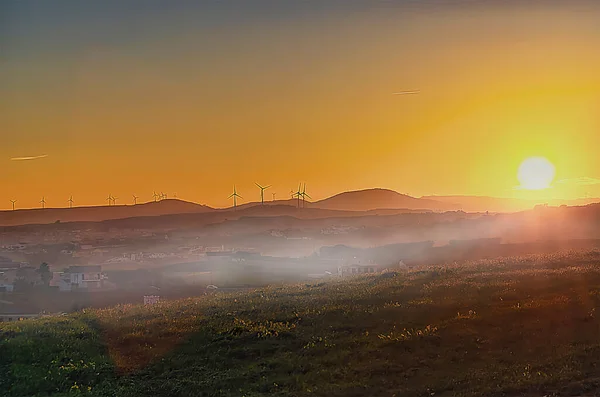 Salida Del Sol Sobre Las Colinas Día Invierno — Foto de Stock