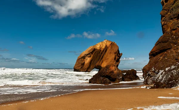 Paisagem Marinha Costa Atlântica Final Inverno — Fotografia de Stock