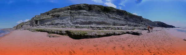 Вид Океан Пляж Скелястим Берегом — стокове фото