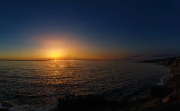 Paisagem Marinha Pôr Sol Costa Atlântica — Fotografia de Stock