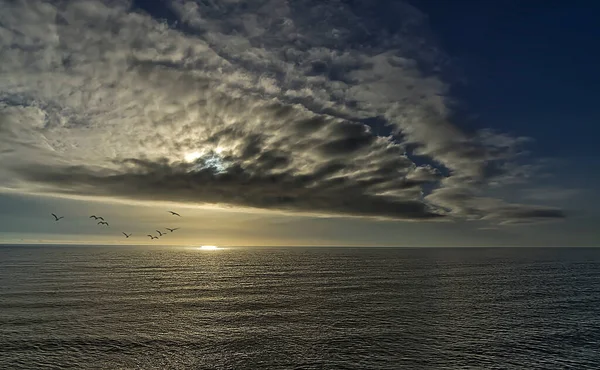 Mare Tramonto Sulla Costa Atlantica — Foto Stock