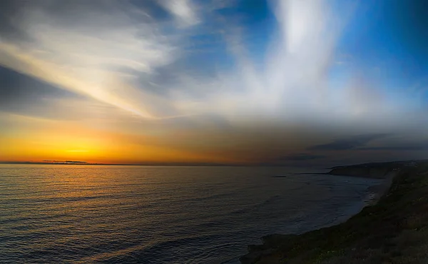 Seascape Setting Sun Atlantic Ocean — Fotografia de Stock