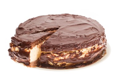 beyaz arkaplanda pasta