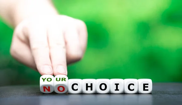 Ręka Obraca Kostką Zmienia Wyrażenie Nie Wyboru Twój Wybór — Zdjęcie stockowe