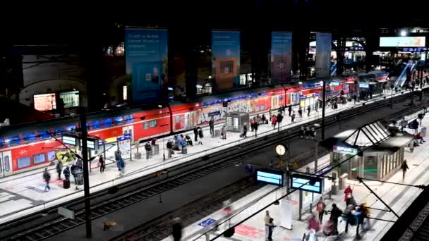Tidsförskjutning Video Hamburgs Centralstation Den November 2021 — Stockvideo