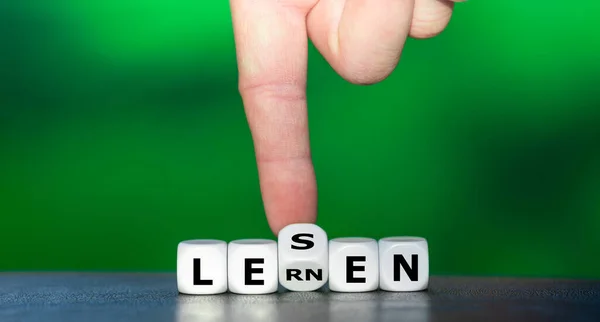 Dice Bentuk Kata Jerman Lesen Dan Lernen Belajar Membaca — Stok Foto
