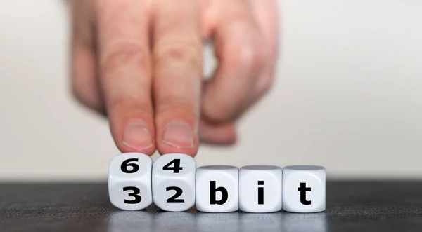 Рука Перетворює Кубики Змінює Вираз Bit Bit — стокове фото