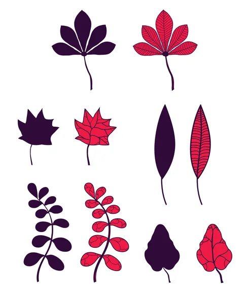 Set herfstbladeren — Stockvector