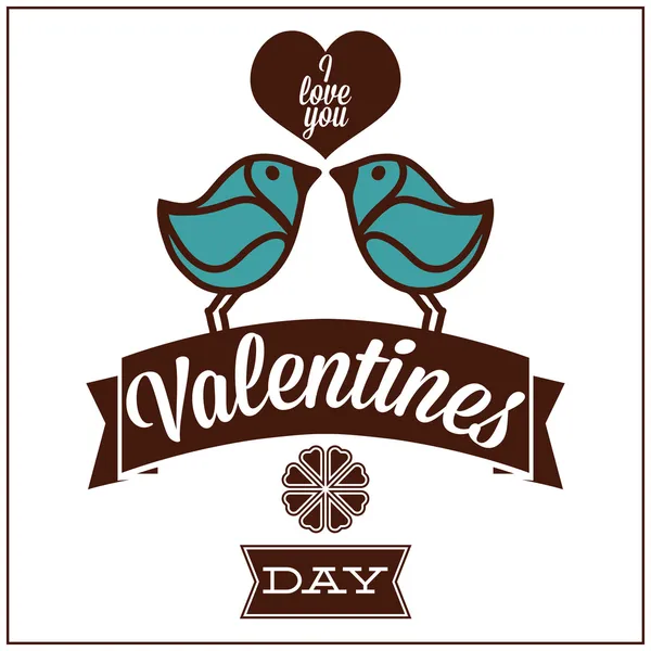 Valentine's day, komik kuşlar için tebrik kartı — Stok Vektör