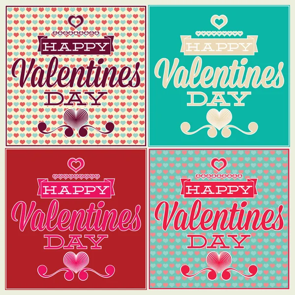 Greeting card for Valentine's Day. Set and seamless pattern — Stock Vector