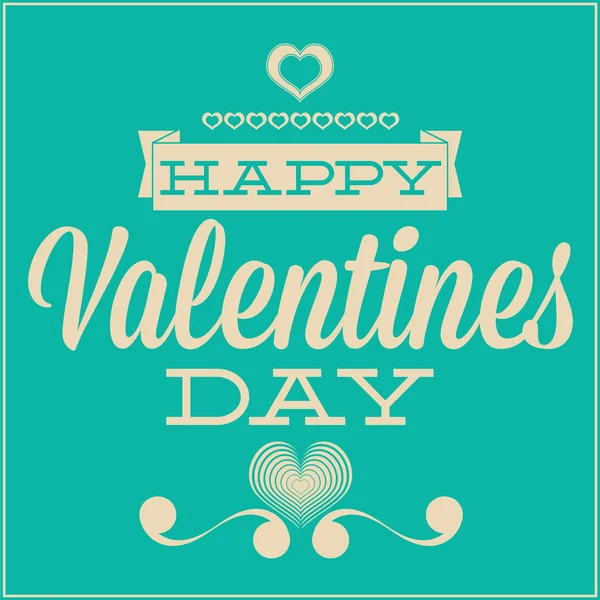 Tarjeta de felicitación para el día de San Valentín. Fondo azul — Vector de stock