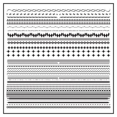 Vintage line border set and design element clipart