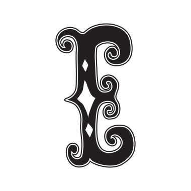 vintage tarzı harf e