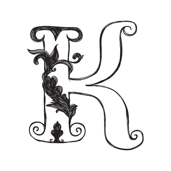 The vintage style letter K — Stock Vector