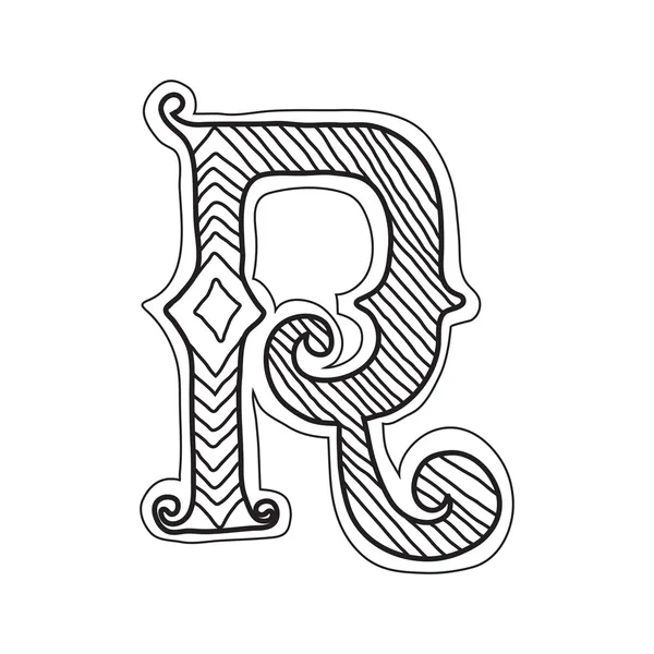 The vintage style letter R — Stock Vector