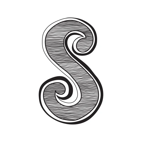 Винтажный стиль буква S — стоковый вектор