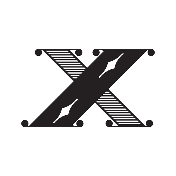 La letra de estilo vintage X — Vector de stock