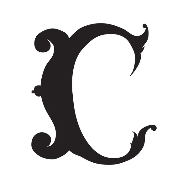 Vintage stil bokstaven c — Stock vektor