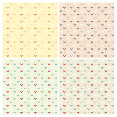 pastel renklerde dekoratif desen seti