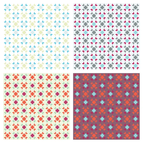 Simple seamless pattern hearts and flower — Stock Vector