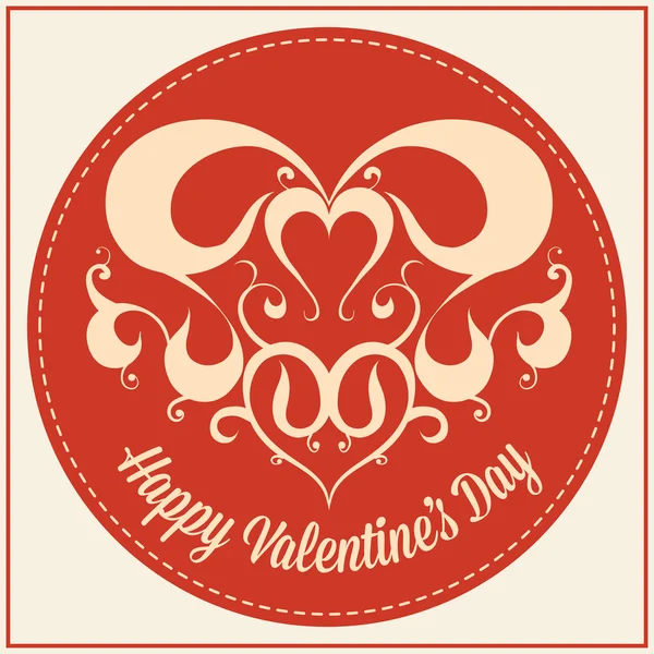 Tarjeta de felicitación vintage para San Valentín — Vector de stock