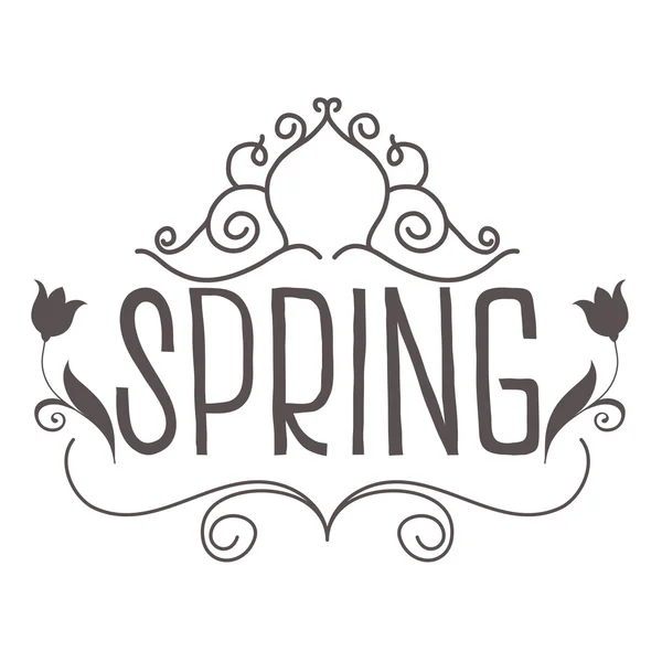 Spring vintage illustration. Isolated on white background — Stock Vector