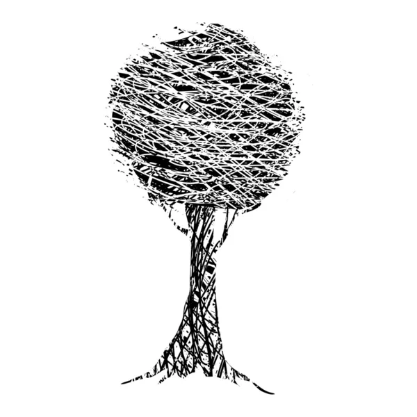 Elemento de diseño. Un árbol simple. Sobre un fondo blanco — Vector de stock