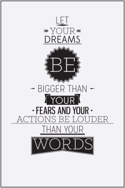 Retro style motivational poster with typography compositions vector