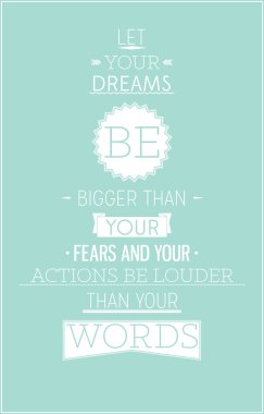 Mavi arka plan ile retro tarzı motivasyon posteri