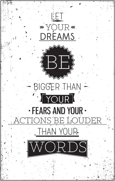 Grunge retro tarzı motivasyon posteri tipografi ile